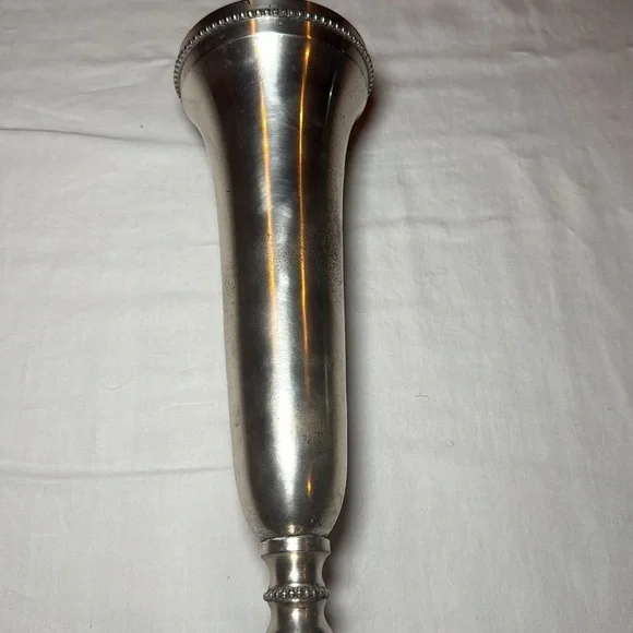 Pottery Barn Antique Silver Bud Vase Home Decor 10in Tall Set of 1 - Picture 3 of 5